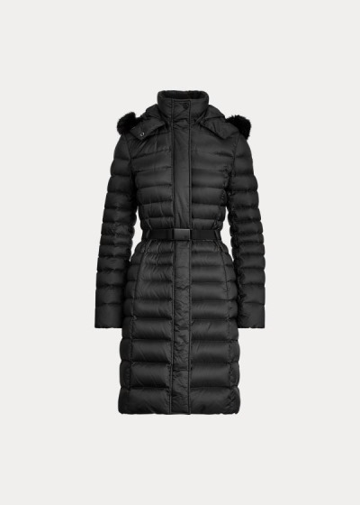 Ralph Lauren Demi Faux Fur-Trim Dunjakke Dame Danmark (BXOVR6372)